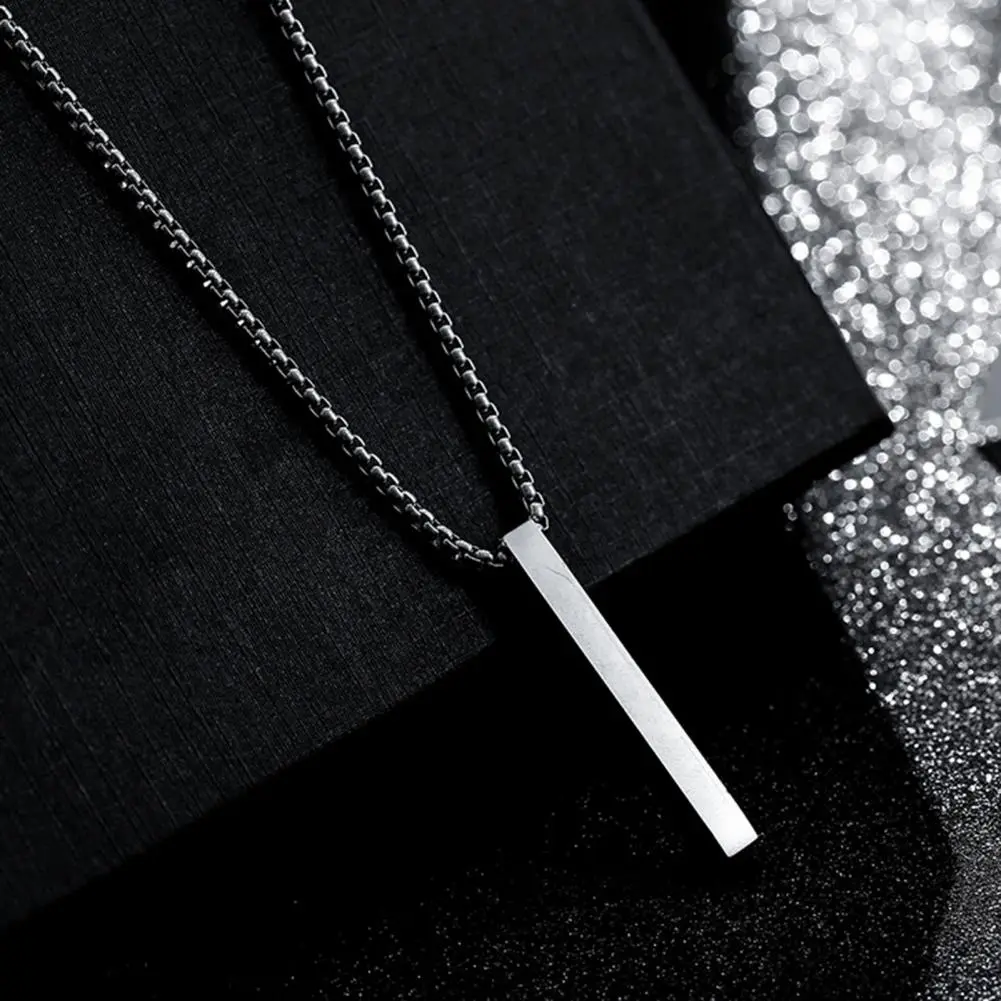 Pendant Necklace For Men Geometric Rectangle Pendant Cool Hip Hop Metal Necklace Jewelry Gift Male Pendant Decor Necklace Chain