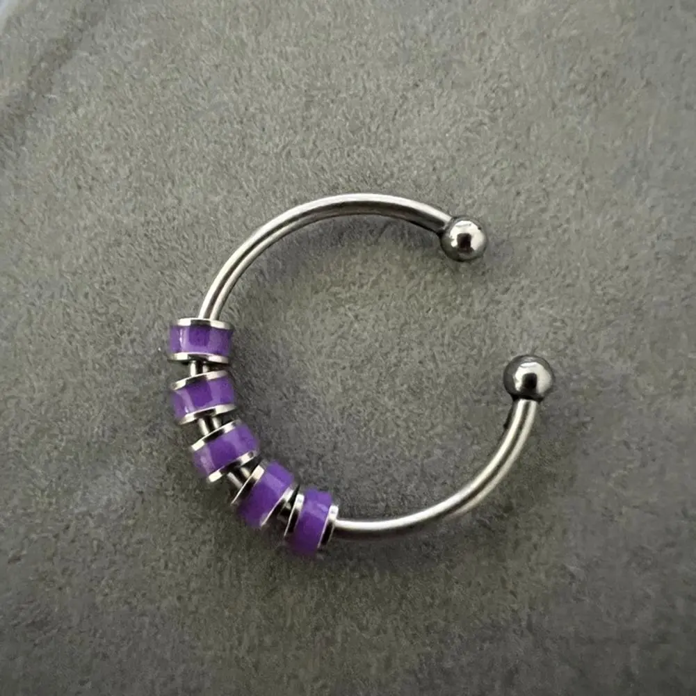 Finger Rings Enamel Bead Irregular Open Stacking Spinning Ring Finger Rings For Women Girls Trendy Aesthetic Jewelry Gifts
