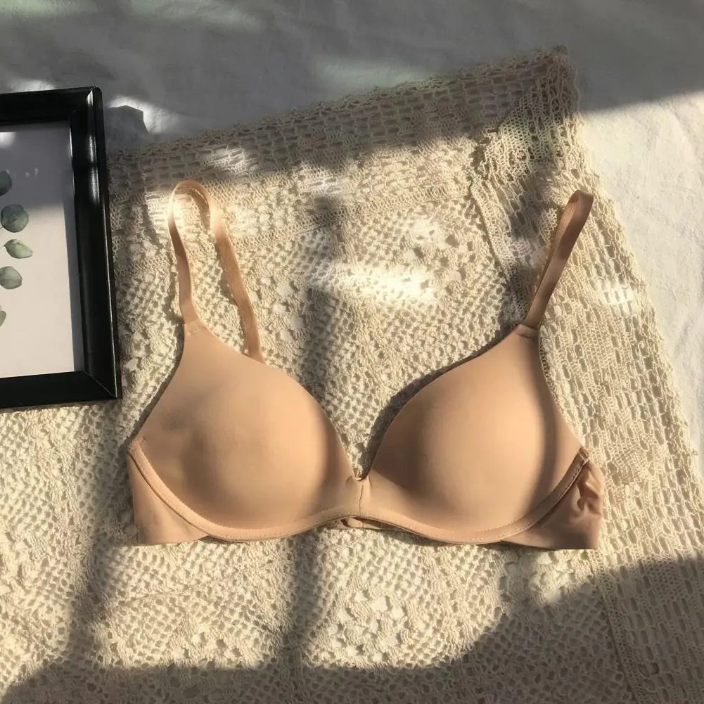 3/4 Cup Push Up Thin Women Brassiere Invisible Gathering Shockproof Wireless Sexy Half Cup Bra Side Collection Gathering Bras