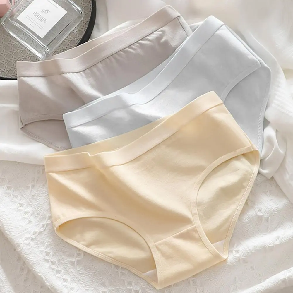 Seamless Cotton Panties Cotton Women Panties Comfortable Women's Cotton Underwear Mid Waist Stretch Briefs Seamless for Ladies
