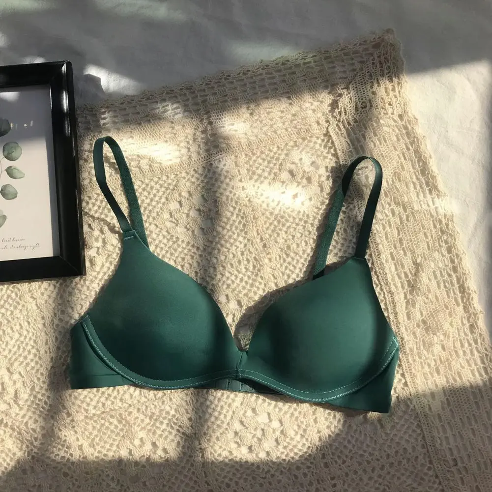 3/4 Cup Push Up Thin Women Brassiere Invisible Gathering Shockproof Wireless Sexy Half Cup Bra Side Collection Gathering Bras