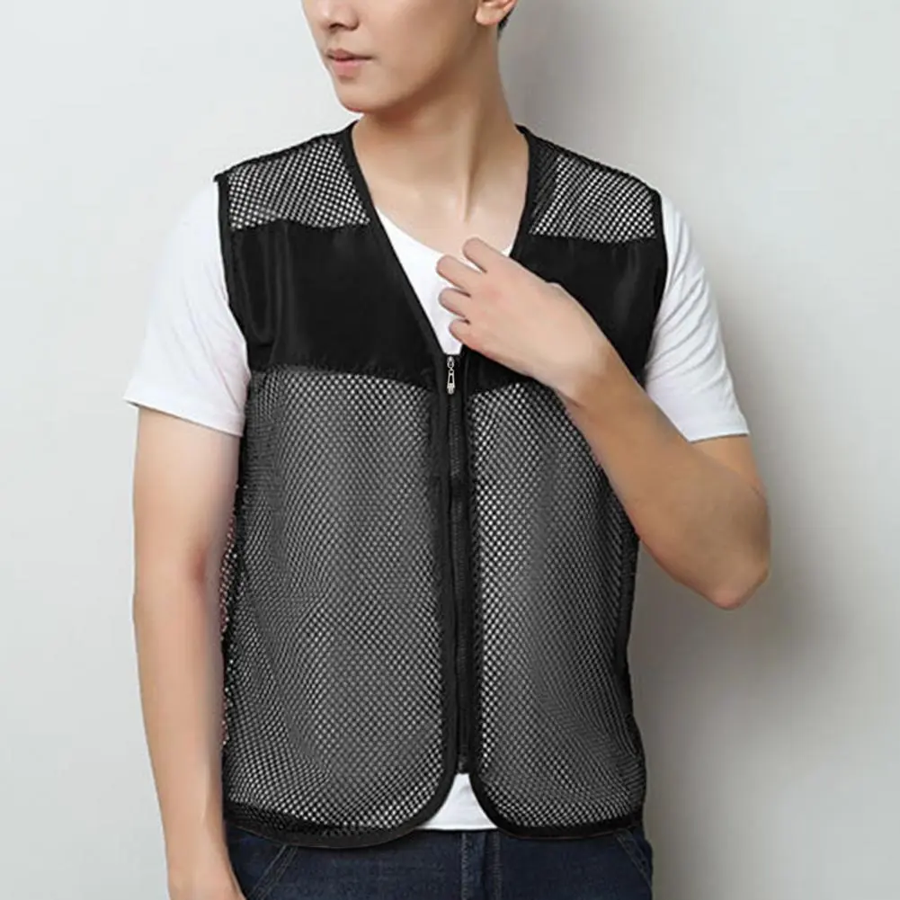 Outdoor Work Tank Top Zipper Vest Jacket Women Men Work Vest Tops Adults Community Volunteers Sleeveless Waistcoat  Working Top