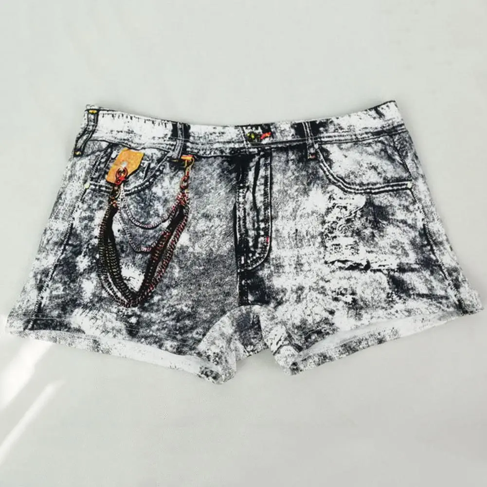 Funny Fake Jeans Men Boxer Briefs 3D Cowboy Printed Dollars Pocket Men Underpants Stretchy Boxer Panties Short Boxer Underwear