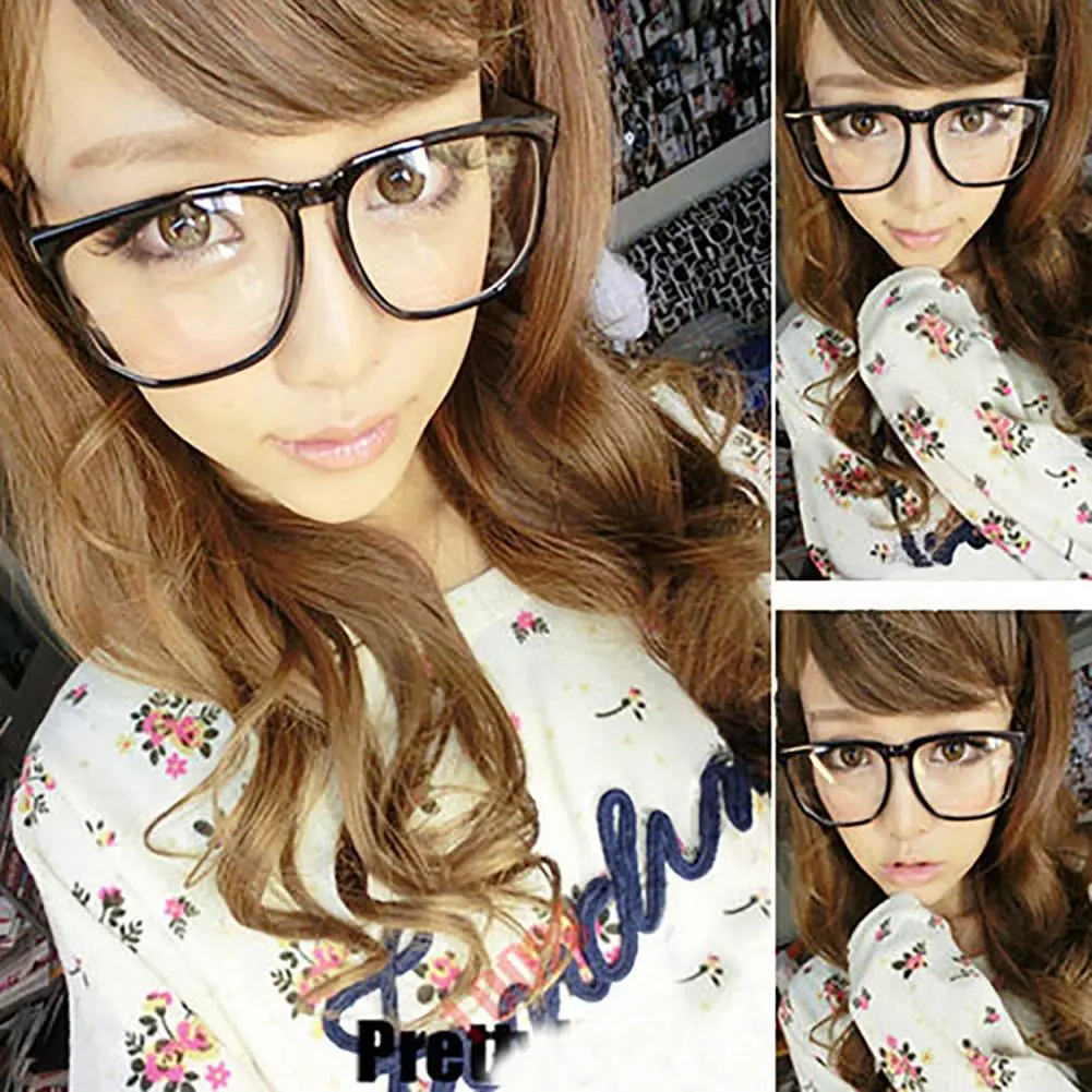 Women's Glasses Frames Men Transparent New Fashion Black Clear Lenses Eyeglasses Vintage Eyeglasses Unisex Thick-Framed Glasses