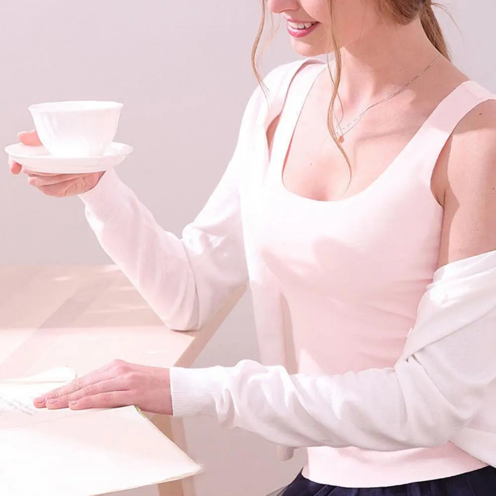 High-elastic Tank Top Versatile Tank Top Women's Silky Satin Tank Top Collection Scoop Neck Camisole Blouse Summer for Ladies