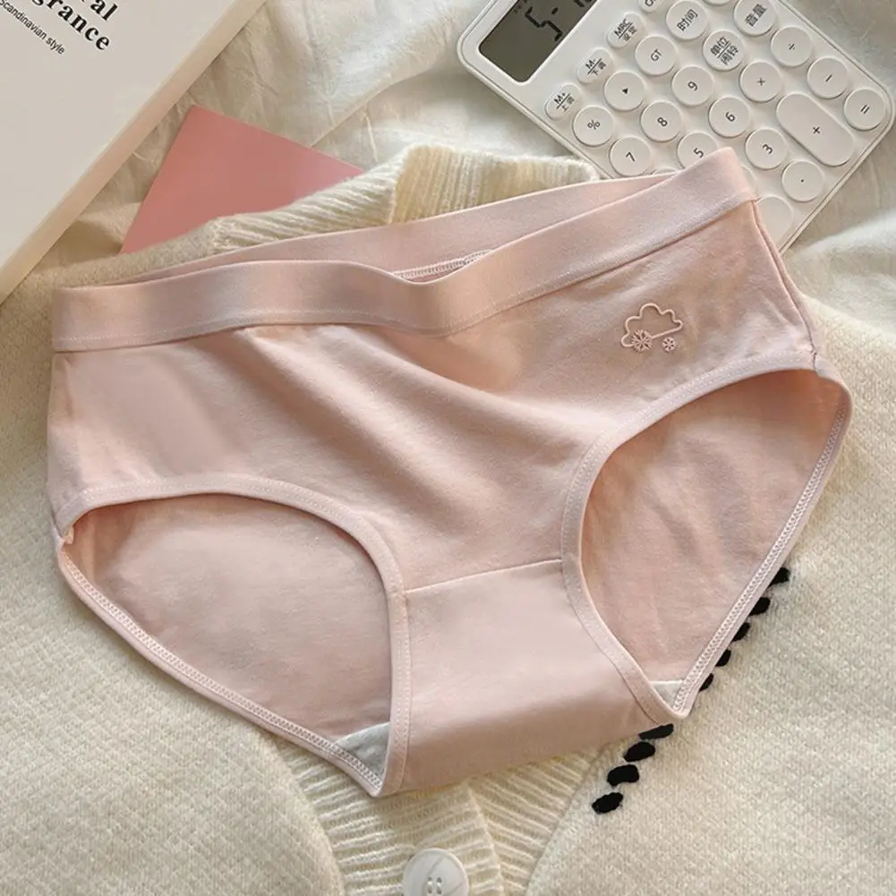 Stretchy Panties Women Briefs Soft Breathable Women's Cotton Underwear Mid Waist Full Coverage Briefs Panties Stretchy for Girls