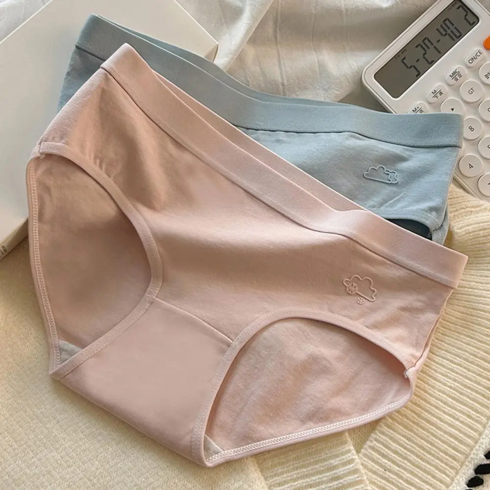 Stretchy Panties Women Briefs Soft Breathable Women's Cotton Underwear Mid Waist Full Coverage Briefs Panties Stretchy for Girls