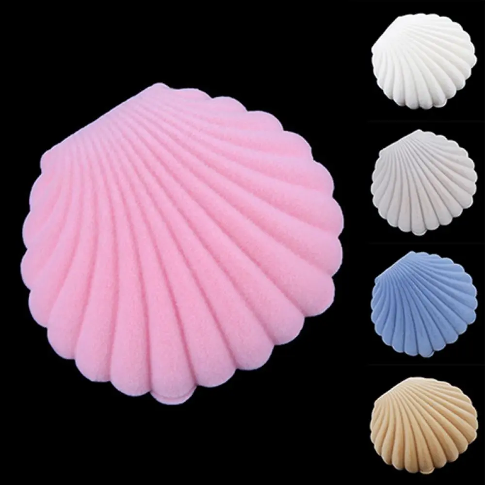 Flannel Jewelry Box Sea Shell Earring Ring Necklace Display Storage Box Organizer Gift Packing Box Ring Box Mini Jewelry Case