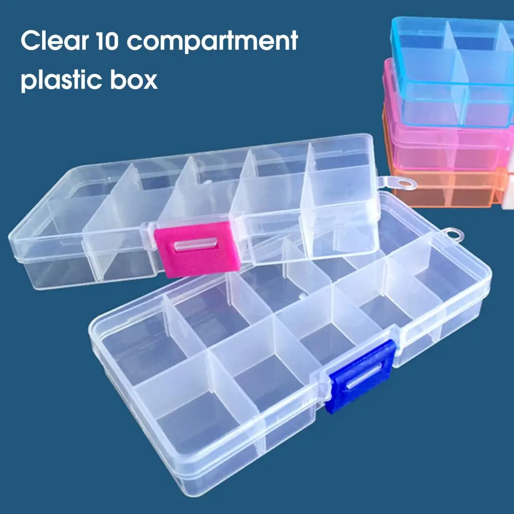 10 Grids Compartment Plastic Storage Box Jewelry Earring Box Detachable Slot Jewelry Organizer Box Jewelry Display Organizer