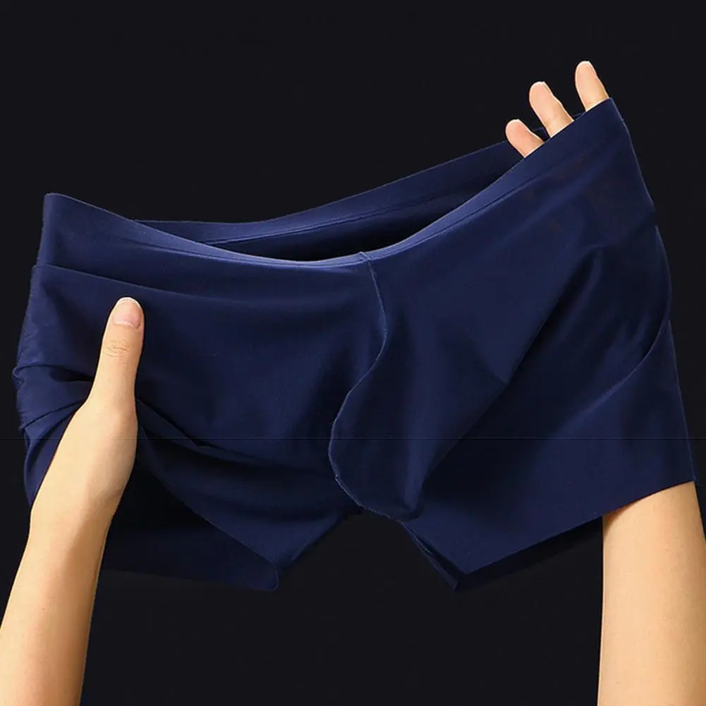 Men Boxers U Convex Thin Seamless Anti-septic Men Boxers Breathable Bulge Pouch Men Underpants Moisture Wicking Male Underwear
