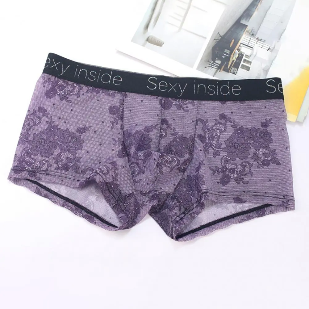 Mesh Sheer Ice Silk Men Briefs Sexy Leopard Print Underpants See Through Boxers Traceless Briefs Shorts Bulge Pouch Underwear