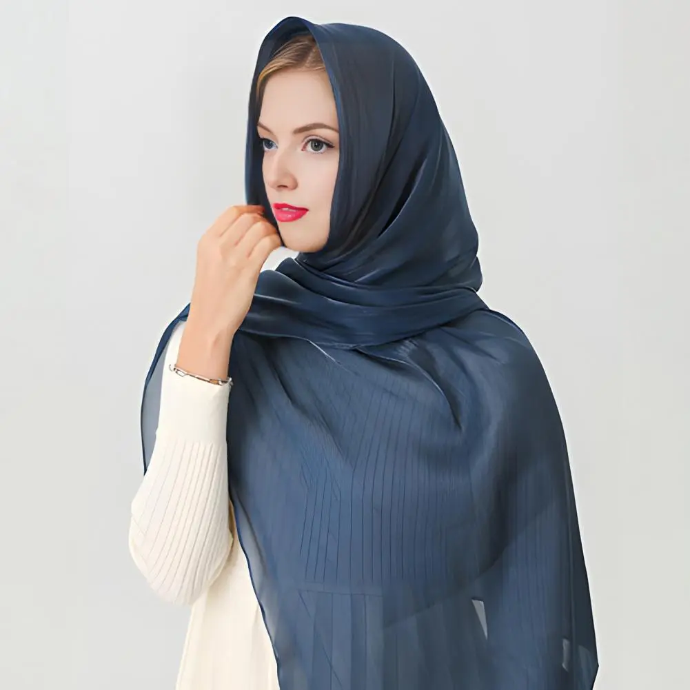 Solid Color Shawl Multi-functional Scarf Versatile Solid Color Women's Headscarf Shawl for Uv Protection Daily Wear Large Size