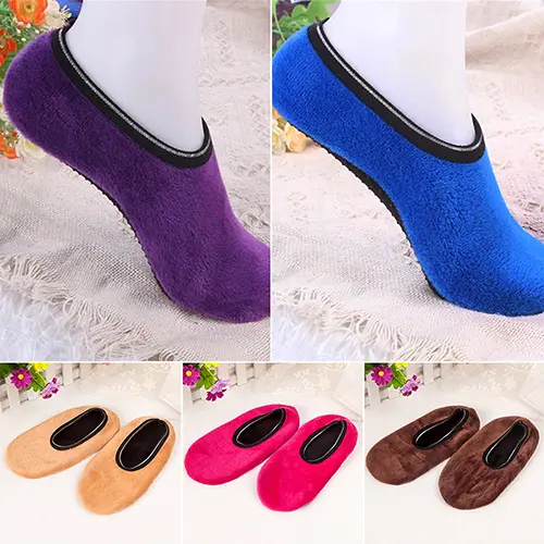 New 2024 Autumn Winter Napping Indoor Floor Socks Thicken Warm Antiskid Short Boat Sock  New Year's Socks