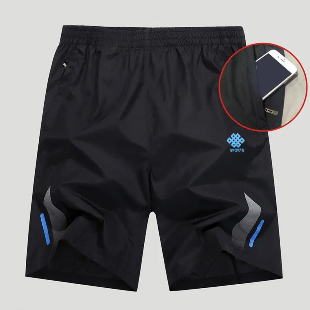 Men Shorts Drawstring Pockets Men Summer Shorts Elastic Waist Sports Wide Leg Loose Jogging Sports Shorts Men Beach Pants