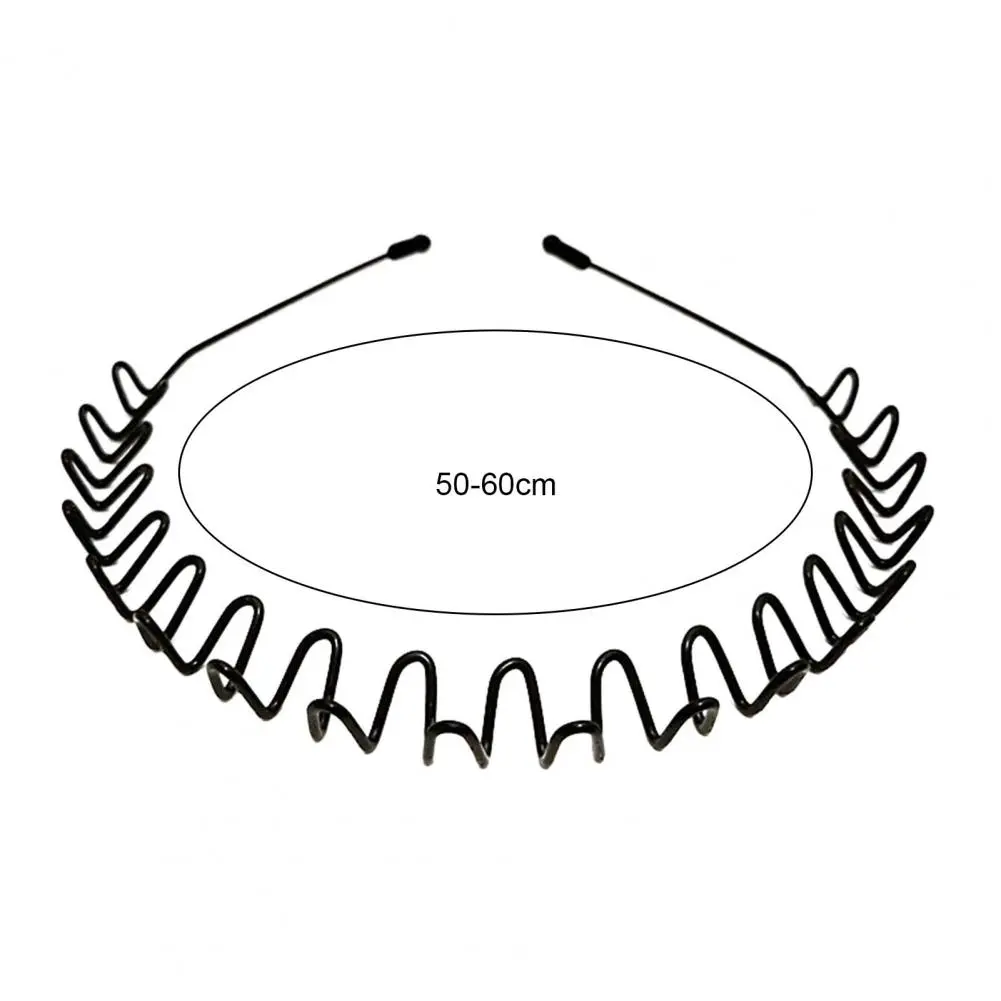 2025 Fashion Metal Hair Band Men Women Unisex Black Wavy Hair Head Hoop Band Sports Headband Hairband Hair Accessories Gift