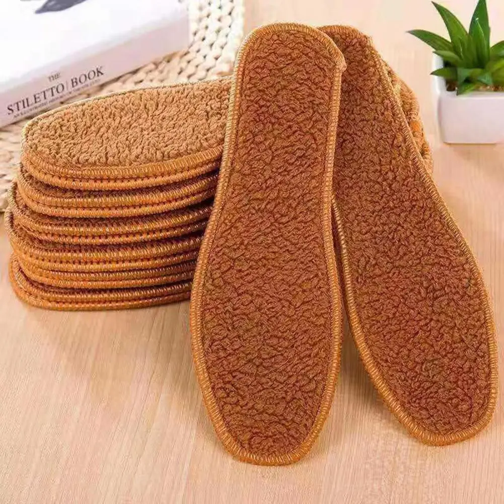 Shoe Insoles Faux Wool Soft Sweat-absorbing Women Men Keep Warm Shoe Pad Winter  Snow Boots Shoe Pad Thermal Insert Insoles