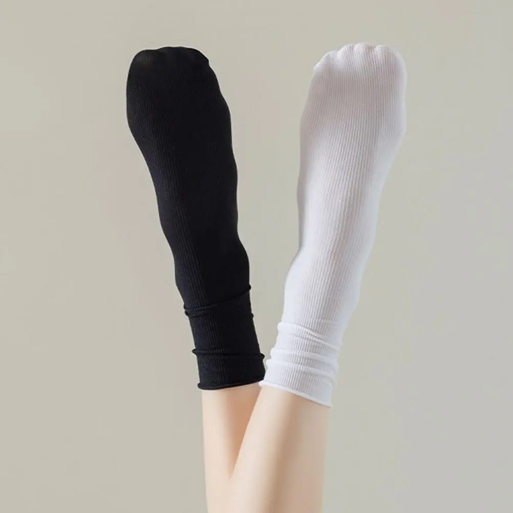 Durable Socks Tear-resistant Socks Breathable Ice Silk Crew Socks for Women Thin Cooling for Summer Casual Calf High Ladies