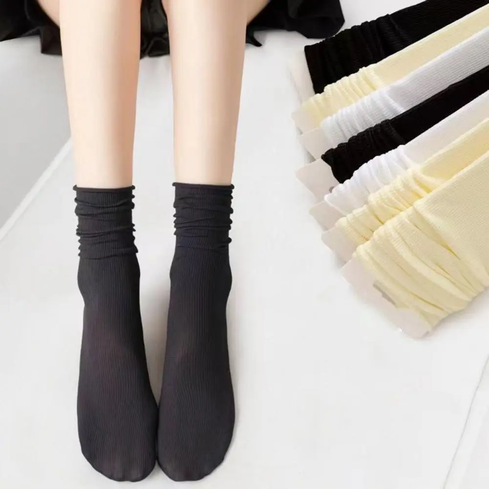 Durable Socks Tear-resistant Socks Breathable Ice Silk Crew Socks for Women Thin Cooling for Summer Casual Calf High Ladies