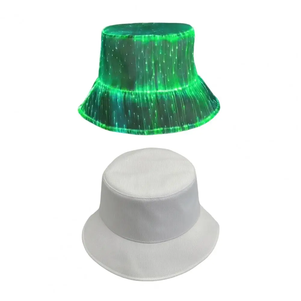 Festival Light-up Headwear Glow Party Hat Glowing Led Fisherman Hat for Raves Festivals Neon Bucket Cap with 7 Colors for Edm