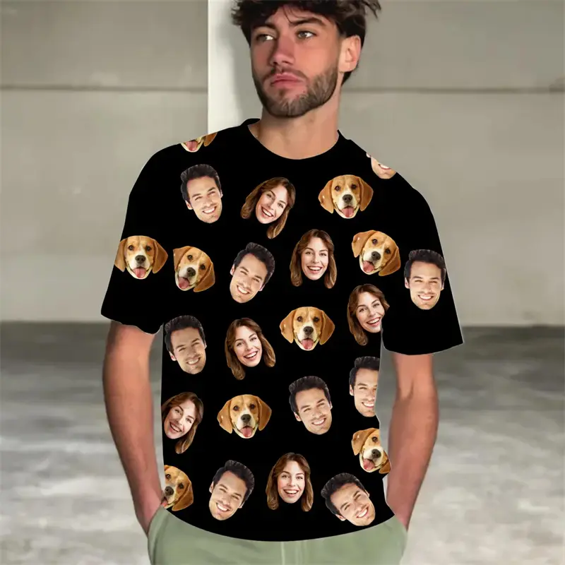 DIY Custom Photo T-shirt For Men Clothes Personality O Neck Short Sleeve Jersey T Shirts Customized Sport Breathable Tees Tops
