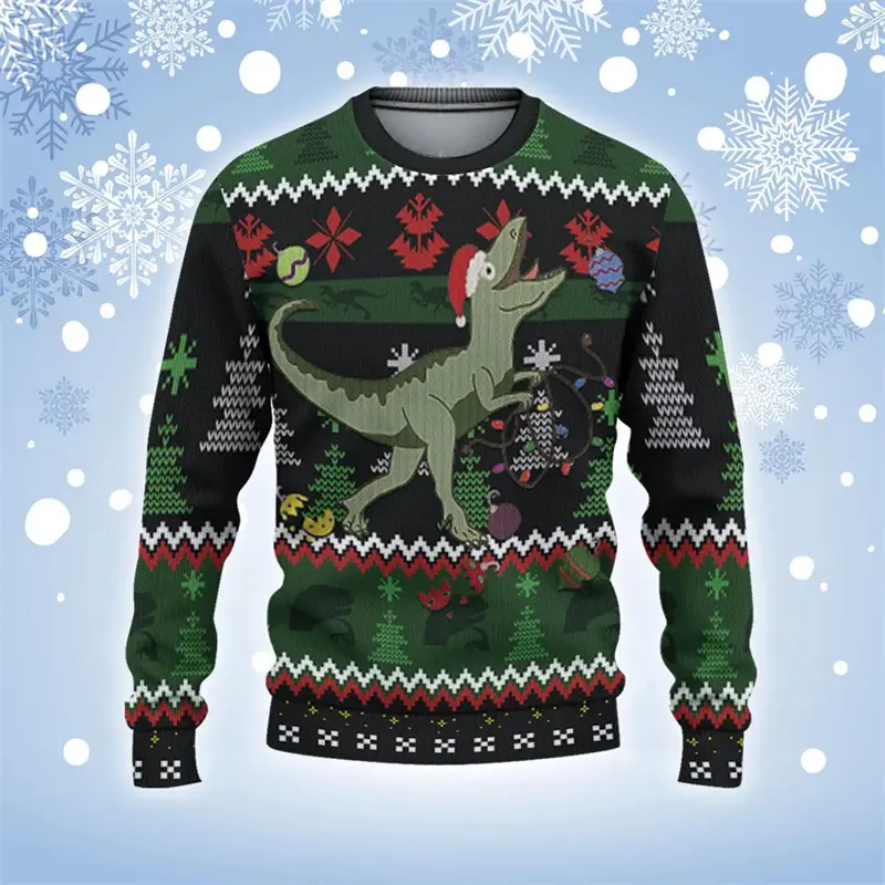 Children Boys Girls Holiday Party Xmas Sweatshirt Happy Birthday Goat Sweater 3D Funny Print Ugly Christmas Hoodies Jumpers Tops