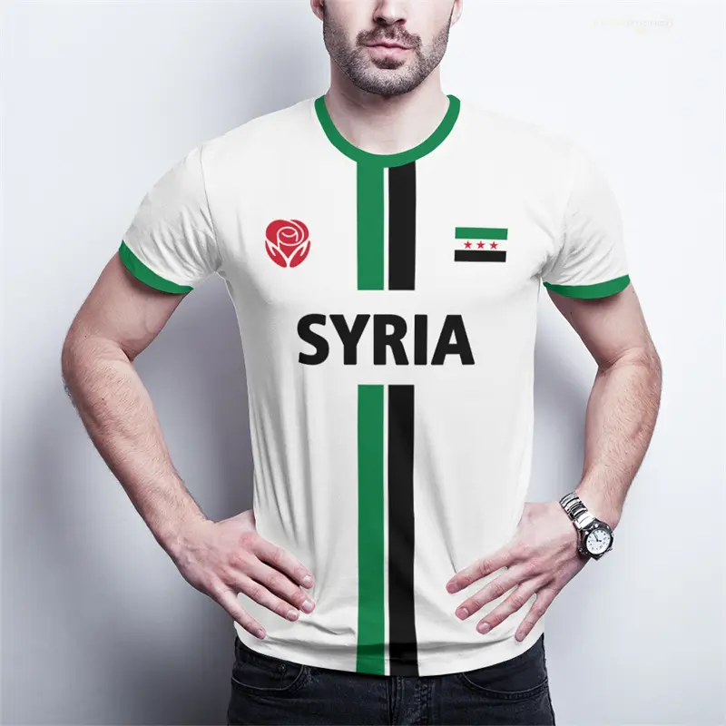 Free Syria Football Jersey Men's Sports T-shirts Syrian Flag Street Oversized New T Shirt Casual Graphic Tees Tops Clothing 2025