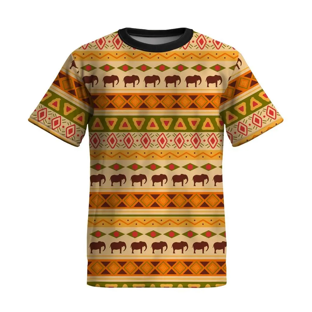 Ethnic Shirt Men T-shirt 3D Printed Short Sleeve tee Summer crew neck Casual Pullover For Male Fashion Street Clothes Daily Tops