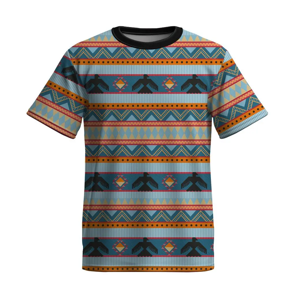 Ethnic Shirt Men T-shirt 3D Printed Short Sleeve tee Summer crew neck Casual Pullover For Male Fashion Street Clothes Daily Tops