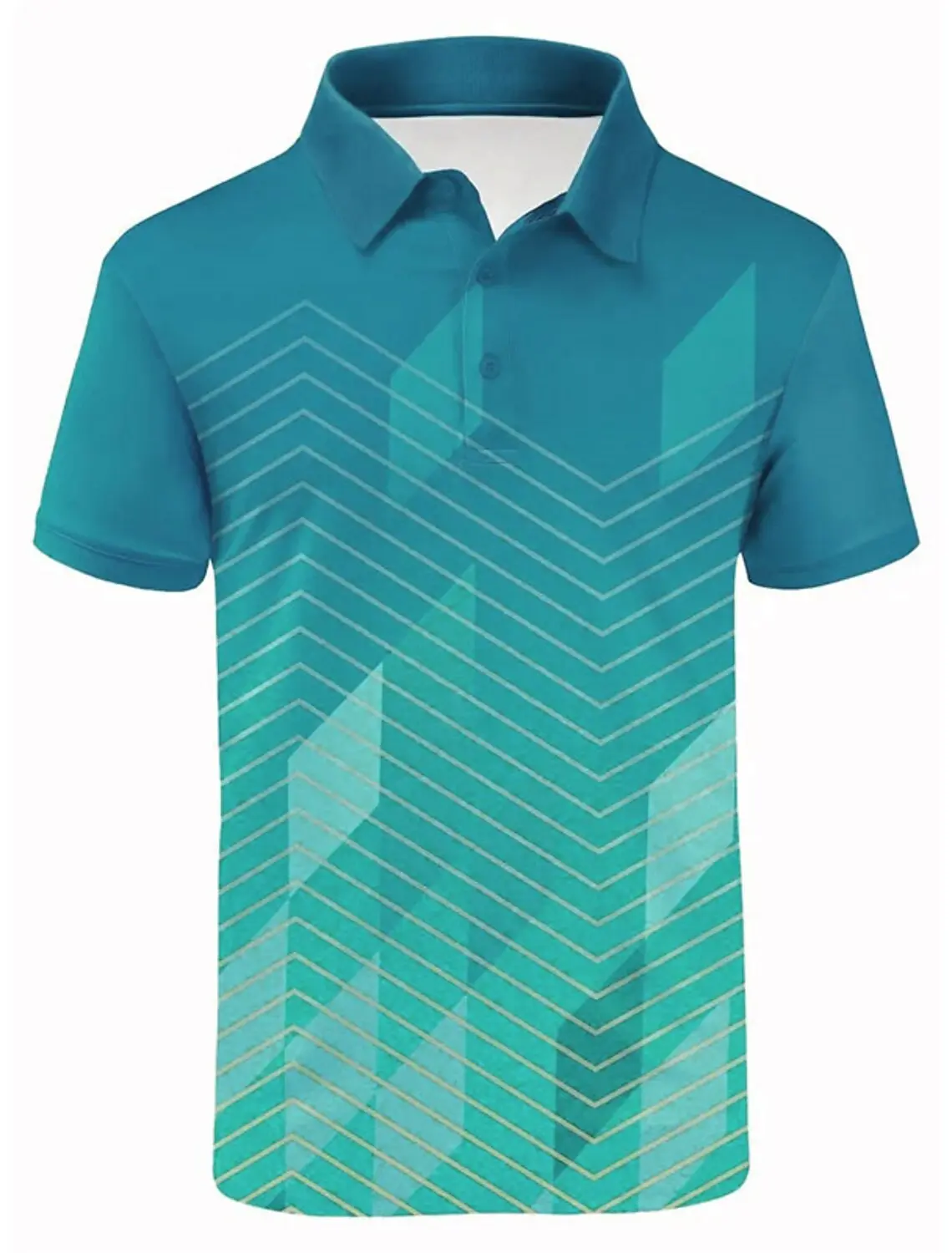 Men's Polo Button Up Polos Polo Shirt Golf Shirt Gradient Graphic Prints Geometry Turndown Short Sleeves Fashion Sport Clothing