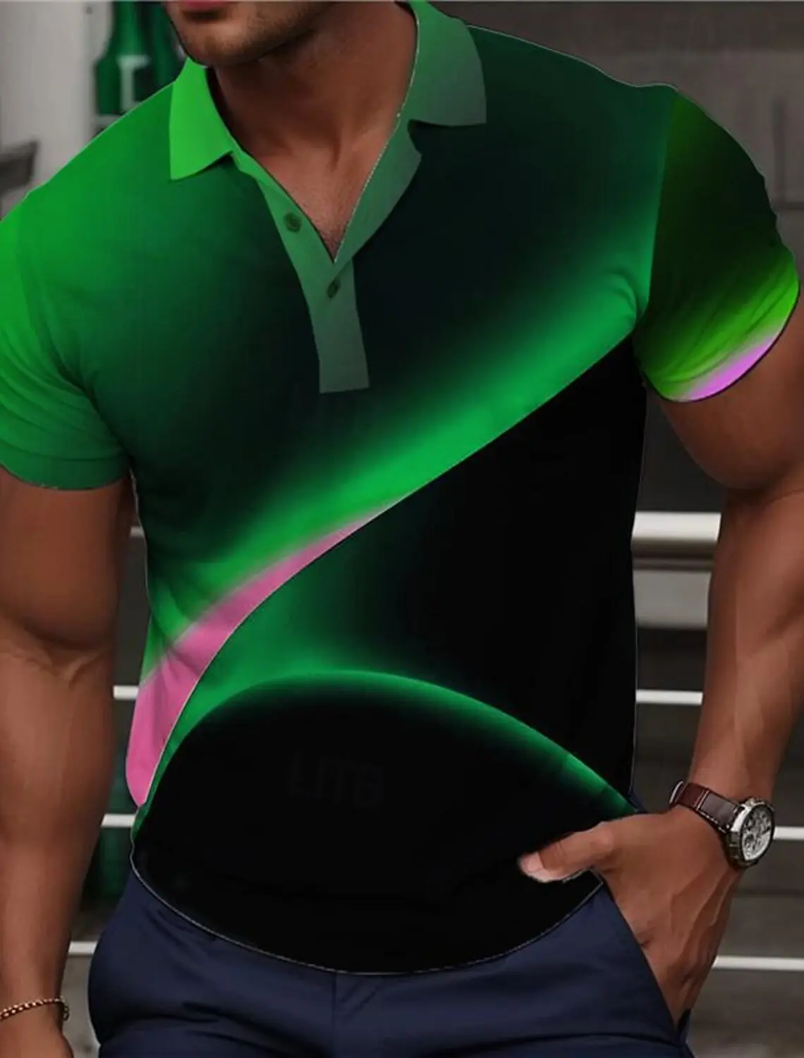 2025 Men's Geometic Polo Shirts Golf Shirts Short Sleeved Polo Shirts Collared Shirt Sportswear Casual Vacation Wear Party Shirt