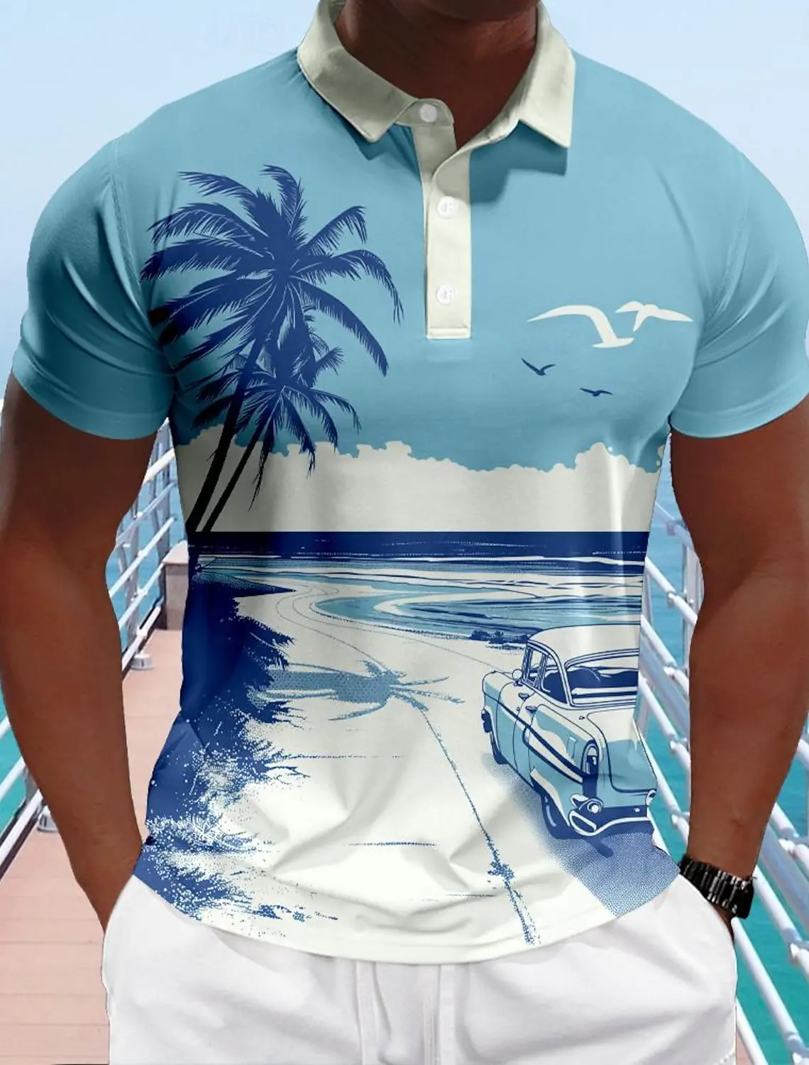 Anchor Men's Casual 3D Print Polo Shirt Outdoor Casual Daily Short Sleeve Turndown Polo Shirts Summer Spring S-5XL Lapel Polo