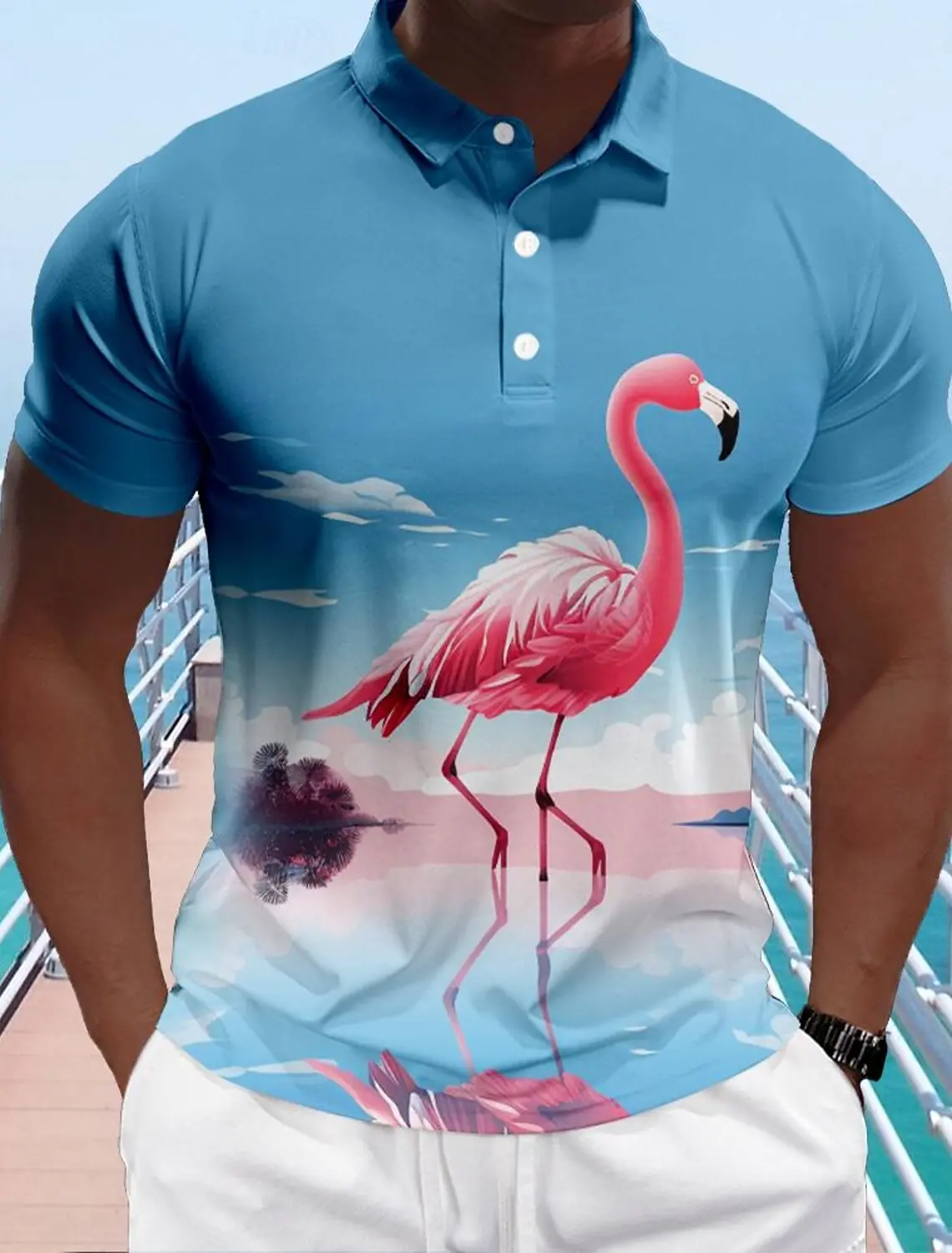 Anchor Men's Casual 3D Print Polo Shirt Outdoor Casual Daily Short Sleeve Turndown Polo Shirts Summer Spring S-5XL Lapel Polo