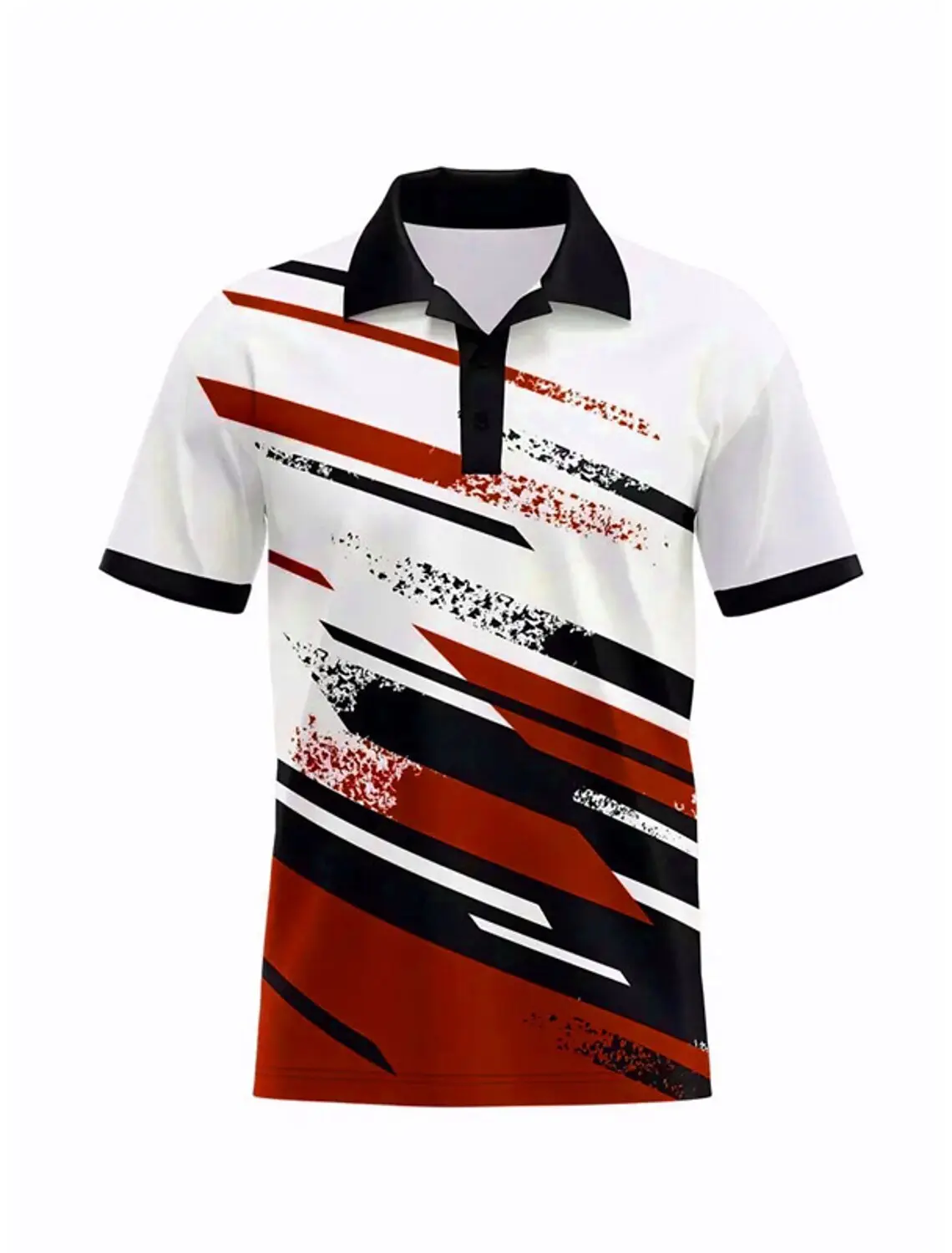 Men's Striped Sports Polo Shirts Golf Shirt Short Sleeve Polo Shirts Collared Shirts Casual Sportswear Vacation Wear Buttons