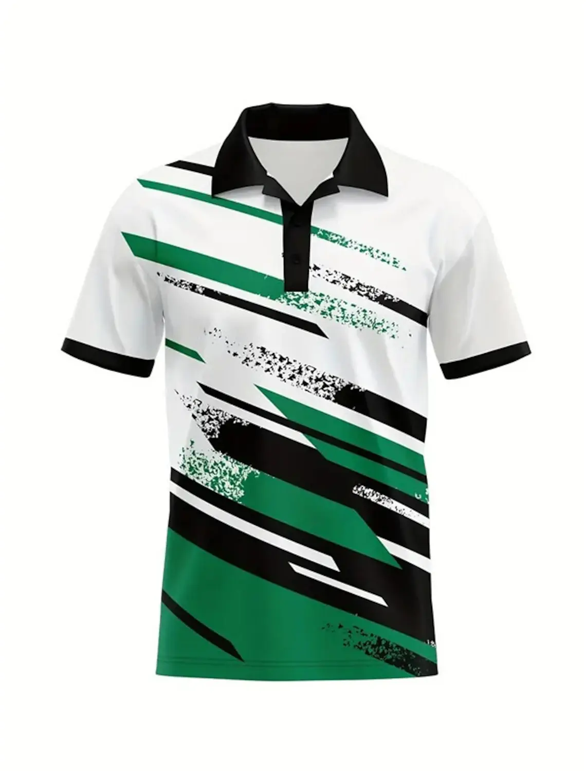 Men's Striped Sports Polo Shirts Golf Shirt Short Sleeve Polo Shirts Collared Shirts Casual Sportswear Vacation Wear Buttons
