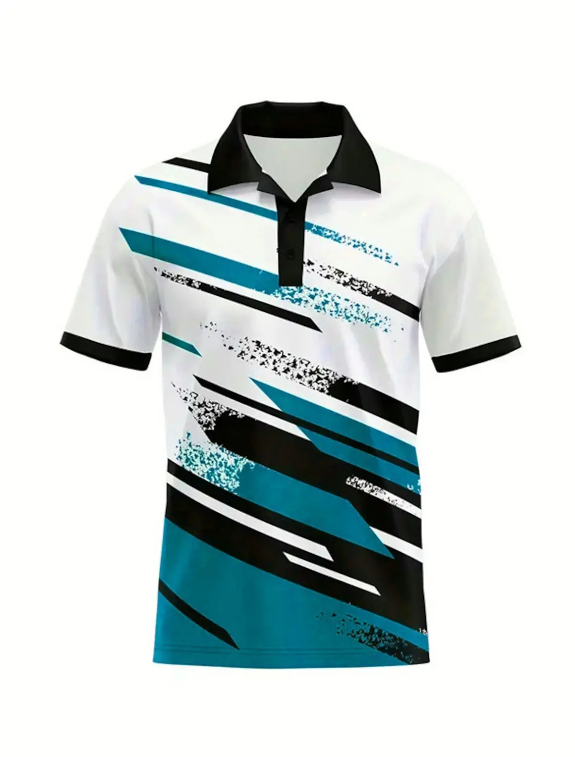 Men's Striped Sports Polo Shirts Golf Shirt Short Sleeve Polo Shirts Collared Shirts Casual Sportswear Vacation Wear Buttons