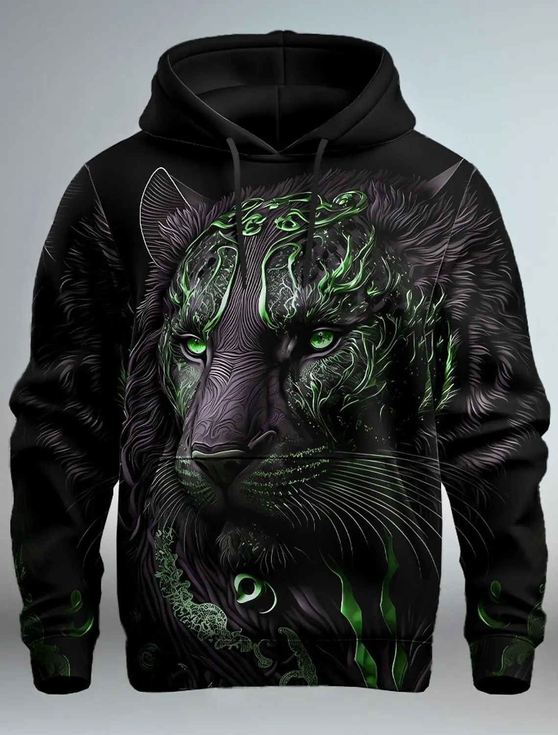 Graphic Lion Men's Fashion 3D Print Hoodie Streetwear Hoodies Long Sleeve Hooded Print Front Pocket Spring Hoodie Sweatshirt