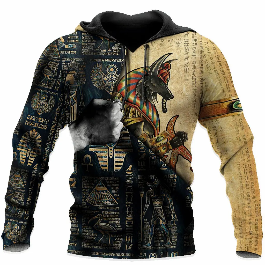 Men's Hoodie Eygpt Anubis Design Hoodies 3D Print Graphic Tops Autumn Long Sleeve Streetwear Hooded Hoodie For Men Clothes