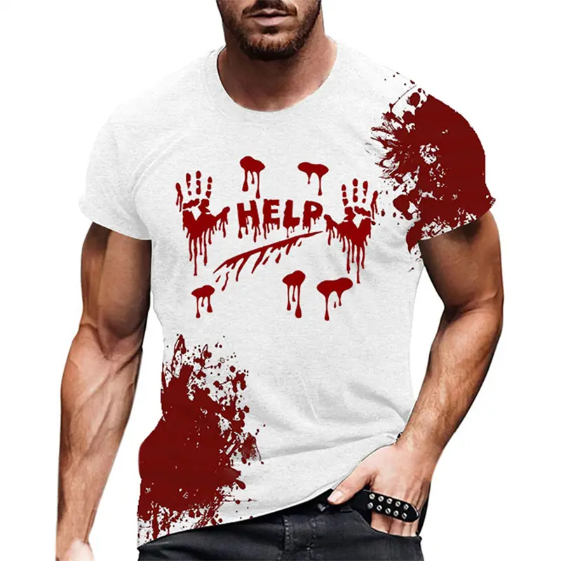 Halloween 3D Print Horror Bloody T Shirt Men Casual Fashion Street Short Sleeve TShirt Mens Designer Clothes Woman Kids Tee Tops