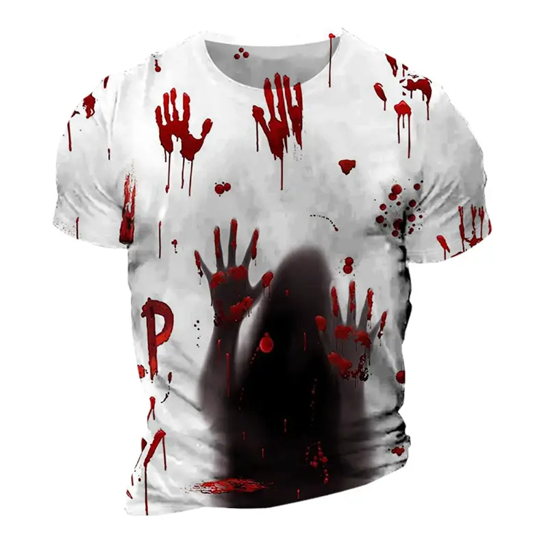 Halloween 3D Print Horror Bloody T Shirt Men Casual Fashion Street Short Sleeve TShirt Mens Designer Clothes Woman Kids Tee Tops