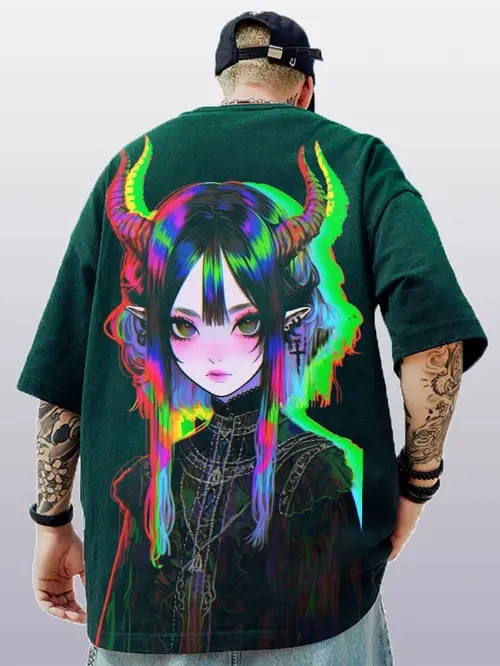 Couple Wear 3D Trendy Street Style Oversized Anime Print Style Hip-hop Cool Men's And Women's T-shirt Summer Casual Short Sleeve