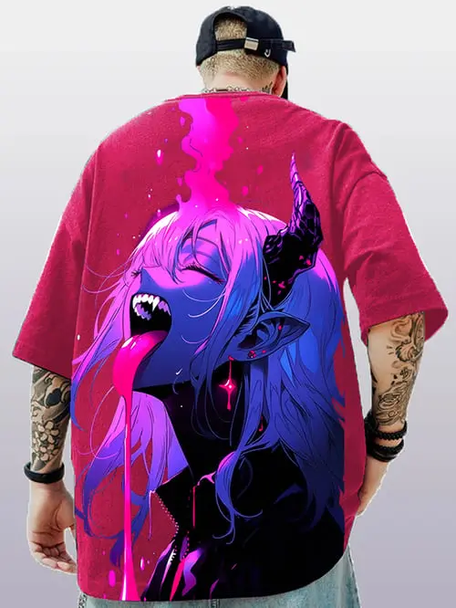 Couple Wear 3D Trendy Street Style Oversized Anime Print Style Hip-hop Cool Men's And Women's T-shirt Summer Casual Short Sleeve
