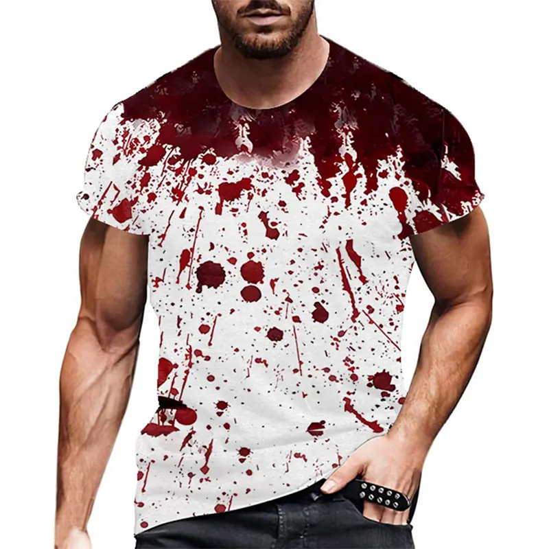 Halloween 3D Print Horror Bloody T Shirt Men Casual Fashion Street Short Sleeve TShirt Mens Designer Clothes Woman Kids Tee Tops