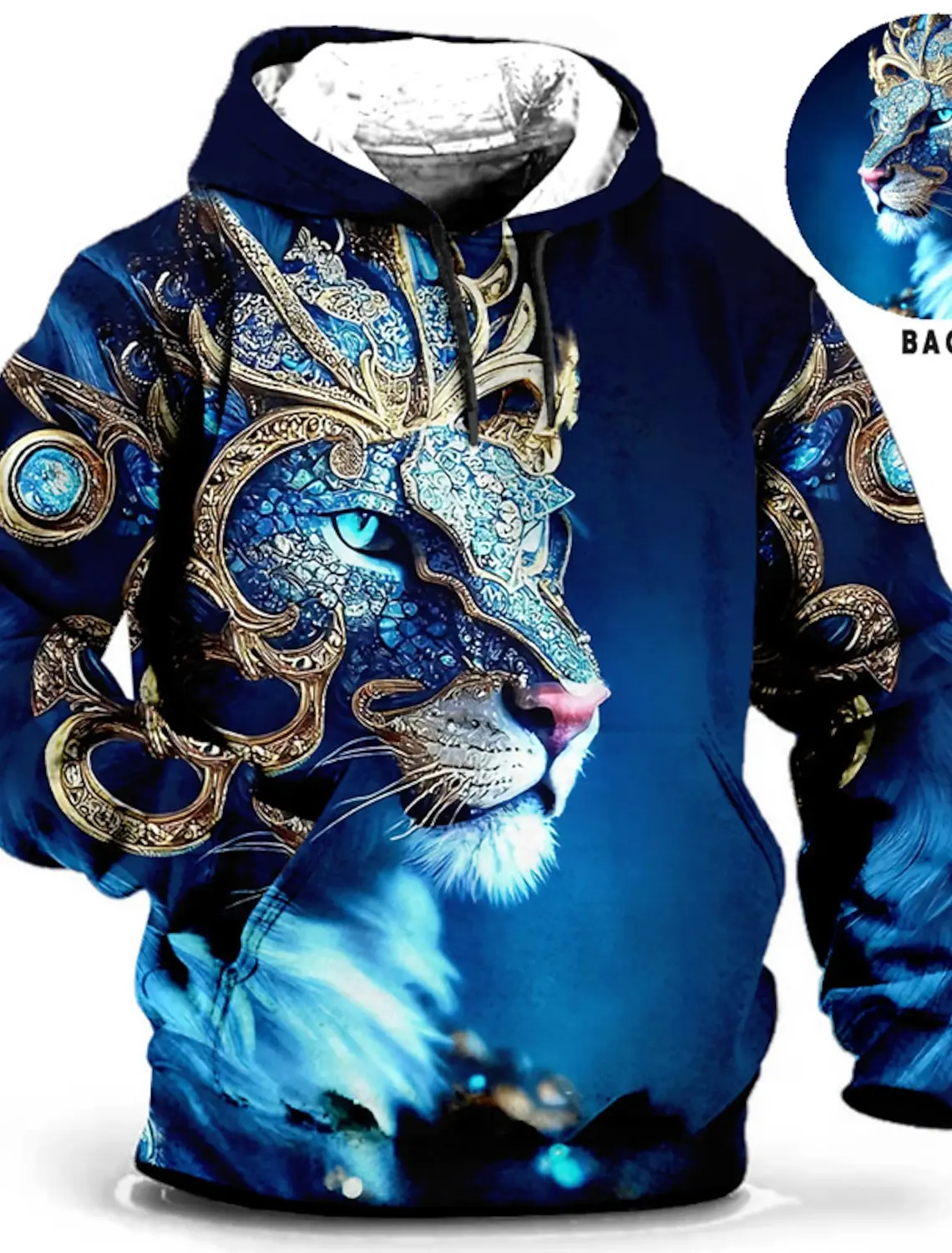 Men's Unisex Hoodie Fashion Pullover Hoodie Sweatshirt Hooded Animal Wolf Lion Dragon Tiger Print Daily 3D Print Casual Hoodies