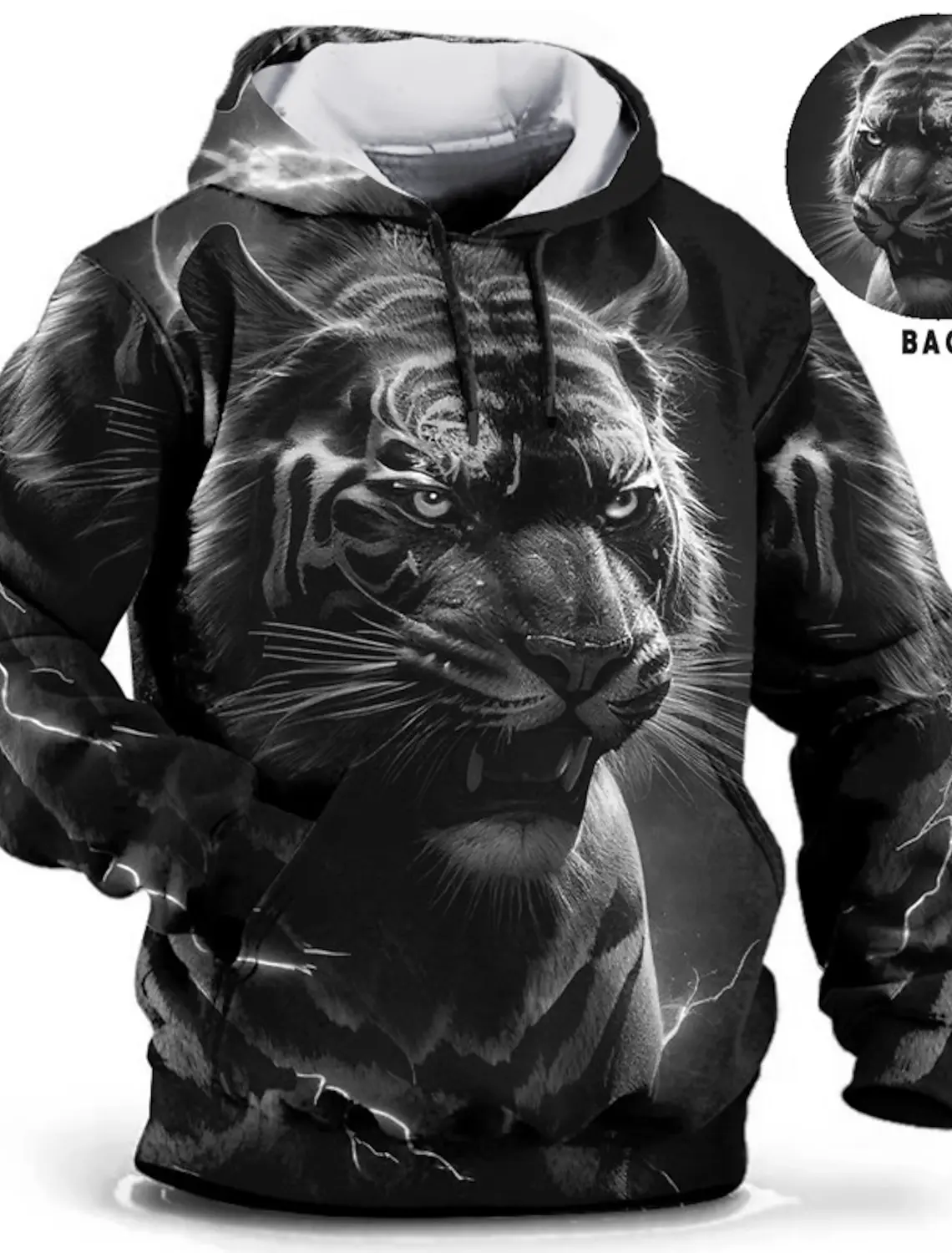Unisex Fashion Men's Graphic Hoodie Animal Tiger Prints Daily Classic Casual 3D Pullover Streetwear Hoodies Long Sleeve Hooded
