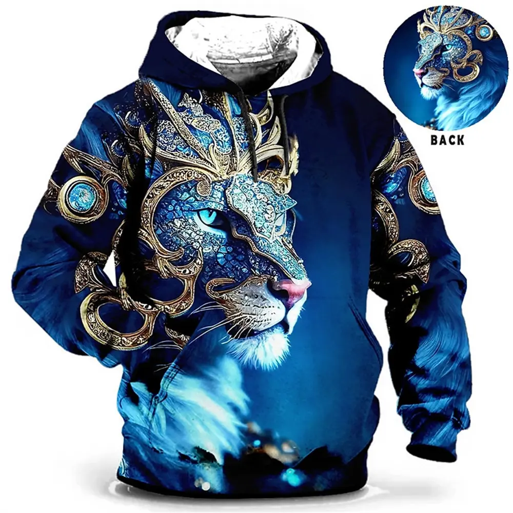 Animal Hoodie For Men Tiger Print High-Quality Men's Pullover Autumn Fashion Top Street hoodie Designer Long Sleeved Sportswear