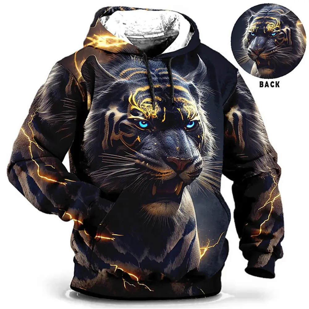 Animal Hoodie For Men Tiger Print High-Quality Men's Pullover Autumn Fashion Top Street hoodie Designer Long Sleeved Sportswear