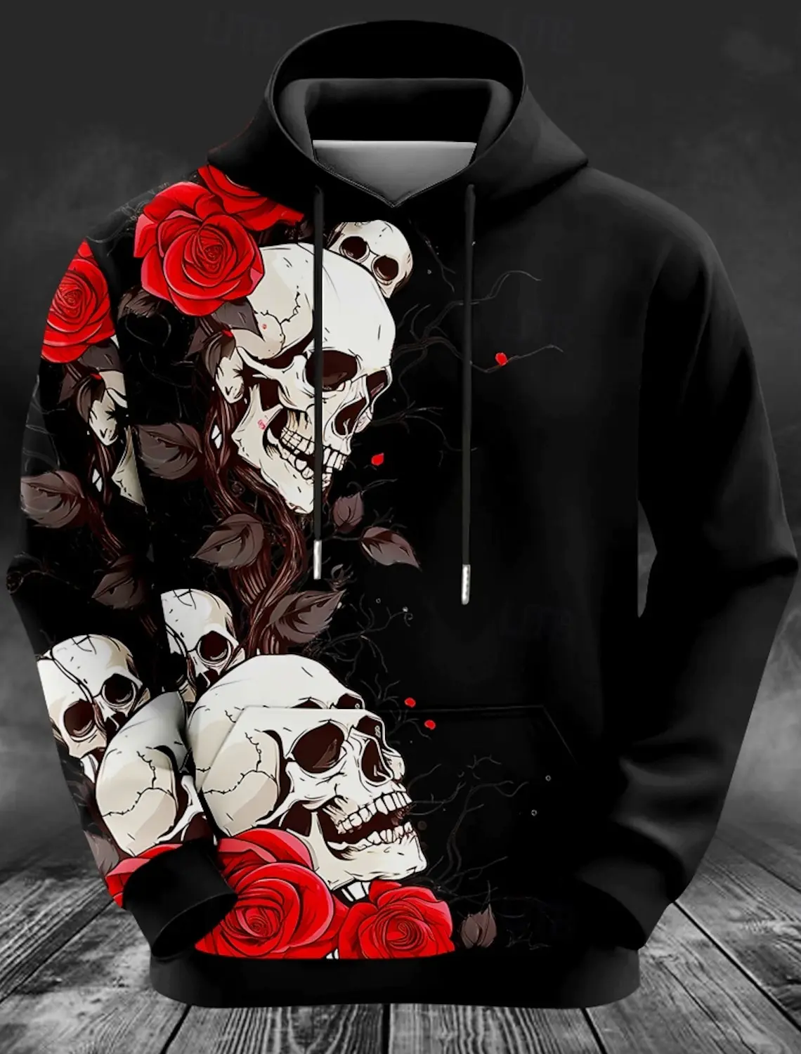 Halloween Day of the Dead Floral Pumpkin Men's Fashion 3D Print Hoodie Vacation Club Hoodies Hooded Pocket 3D Print Sweatshirt