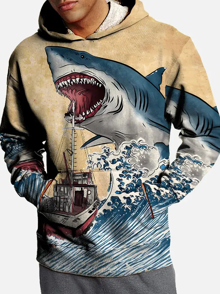Japanese Ukiyo-e Men's Fashion 3D Print Dragon Hoodie Outdoor Hoodies Hooded Print Front Pocket Fall Designer Hoodies Sweatshirt