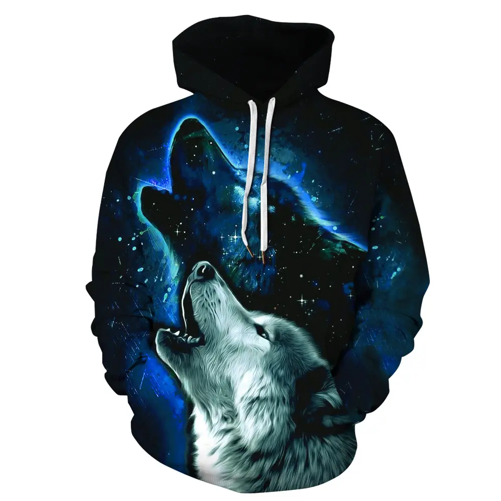 2022 Animal Pattern Howl Wolf 3D Printing Hoodie Men Hoodies Female Coat Winter Sweatshirts Oversized Top