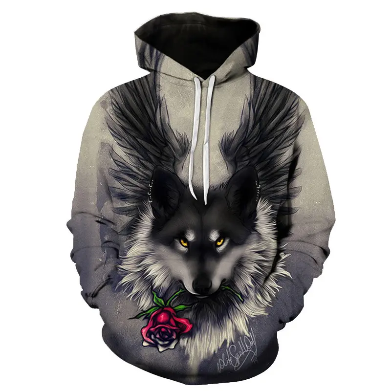 2022 Animal Pattern Howl Wolf 3D Printing Hoodie Men Hoodies Female Coat Winter Sweatshirts Oversized Top
